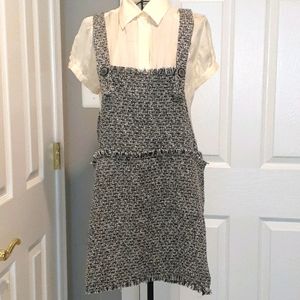 Tweed overalls mini dress